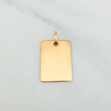 Dije Placa Rectangular 1.15 g / 2.3 cm Oro Amarillo 18K