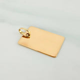 Dije Placa Rectangular 1.2 g / 2.3 cm Oro Amarillo 18K