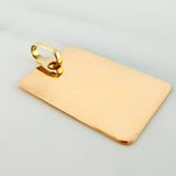 Dije Placa Rectangular 1.2 g / 2.3 cm Oro Amarillo 18K