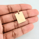 Dije Placa Rectangular 1.2 g / 2.3 cm Oro Amarillo 18K