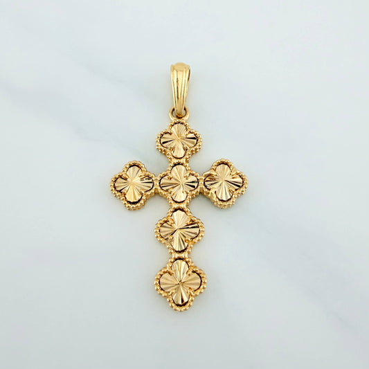 Dije Cruz Trebol 4.35 g / 4.1 cm Oro Amarillo 18K
