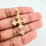 Dije Cruz Trebol 4.35 g / 4.1 cm Oro Amarillo 18K