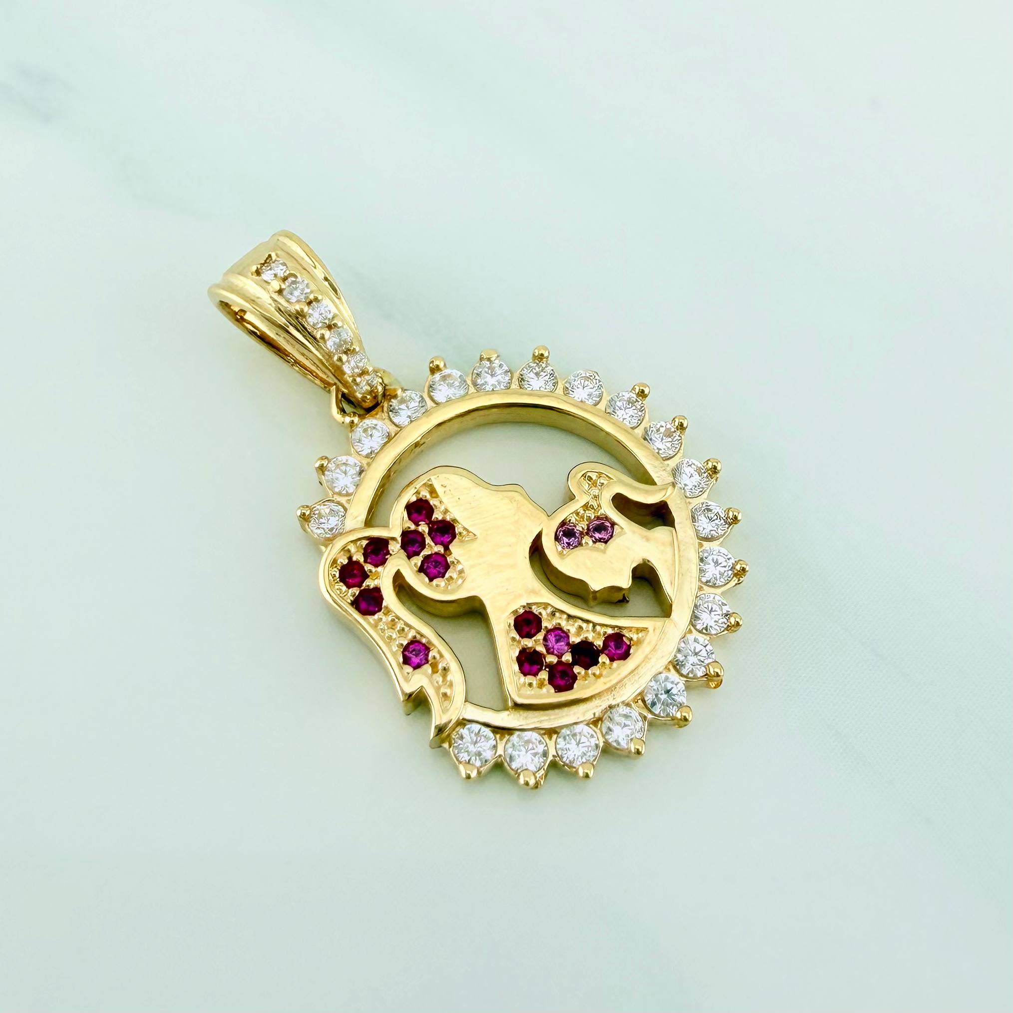 Dije Medalla Madre E Hija 3.25 g / 2.5 cm Oro Amarillo 18K