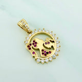 Dije Medalla Madre E Hija 3.25 g / 2.5 cm Oro Amarillo 18K