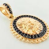 Dije San Miguel Arcangel 2.85 g / 2.5 cm Dos Oros Negro Amarillo 18K