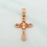 Dije Cruz Trebol 1.85 g / 3 cm Oro Rosa 18K