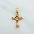 Dije Cruz Trebol Flores 1.95 g / 3 cm Oro Amarillo 18K