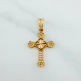 Dije Cruz Trebol Flores 1.95 g / 3 cm Oro Amarillo 18K
