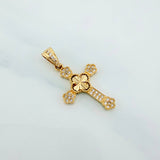 Dije Cruz Trebol Flores 1.95 g / 3 cm Oro Amarillo 18K