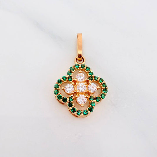 Dije Trebol Doble 1.5 g / 2 cm Oro Amarillo 18K