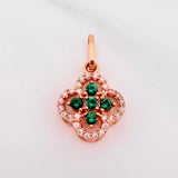 Dije Trebol Doble 1.5 g / 2 cm Oro Rosa 18K