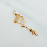 Dije Virgen Maria Cruz 0.8 g / 3.7 cm Oro Amarillo 18K