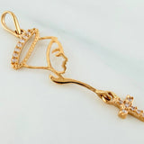 Dije Virgen Maria Cruz 0.8 g / 3.7 cm Oro Amarillo 18K