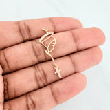Dije Virgen Maria Cruz 0.7 g / 3.7 cm Oro Amarillo 18K