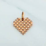 Dije Cuadricula Corazon 2 g / 2 cm Oro Rosa 18K