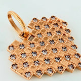 Dije Cuadricula Corazon 2 g / 2 cm Oro Rosa 18K