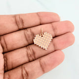 Dije Cuadricula Corazón 2.15 g / 2.1 cm Oro Rosa 18K