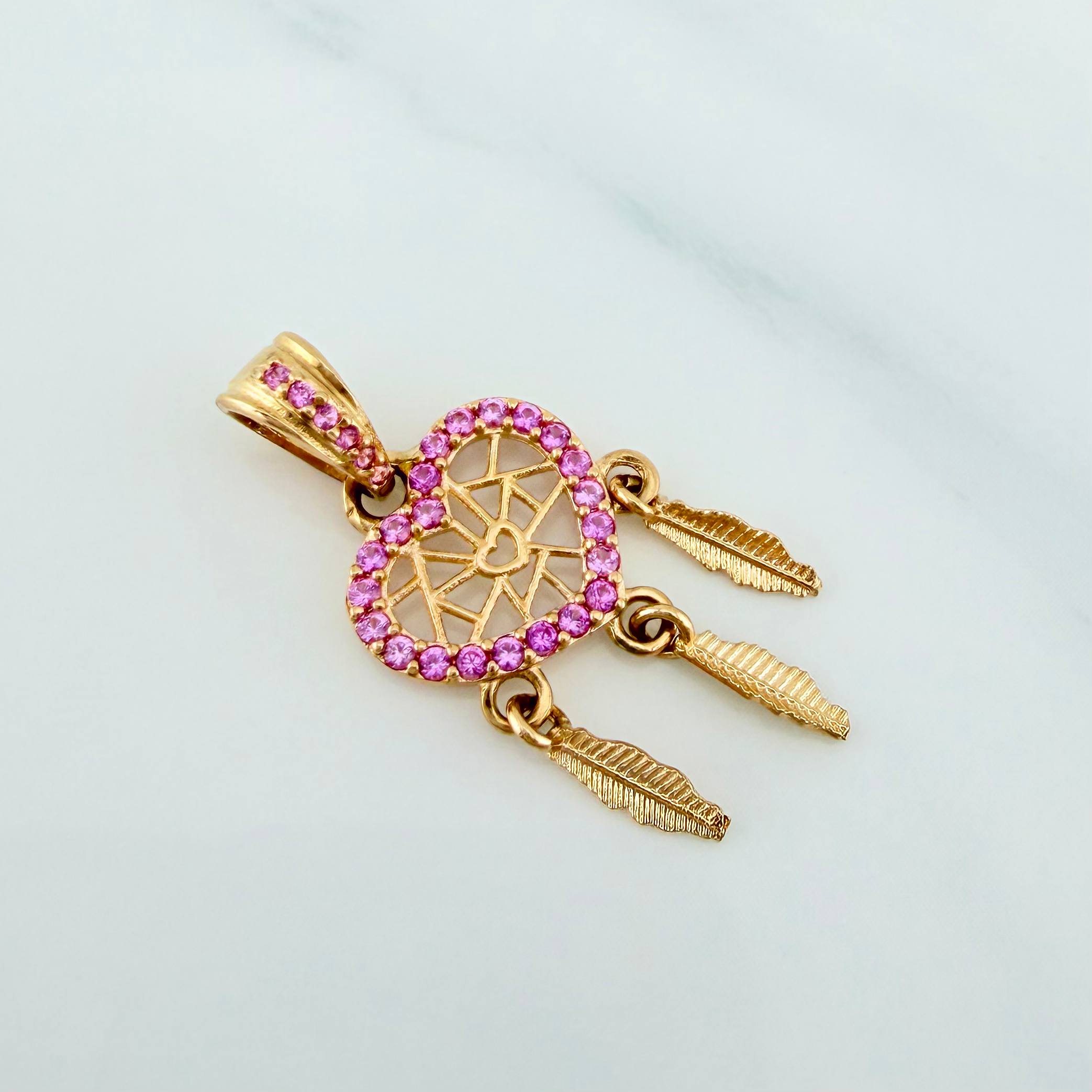Dije Corazón Atrapasueños 1.65 g / 2.8 cm Oro Amarillo 18K