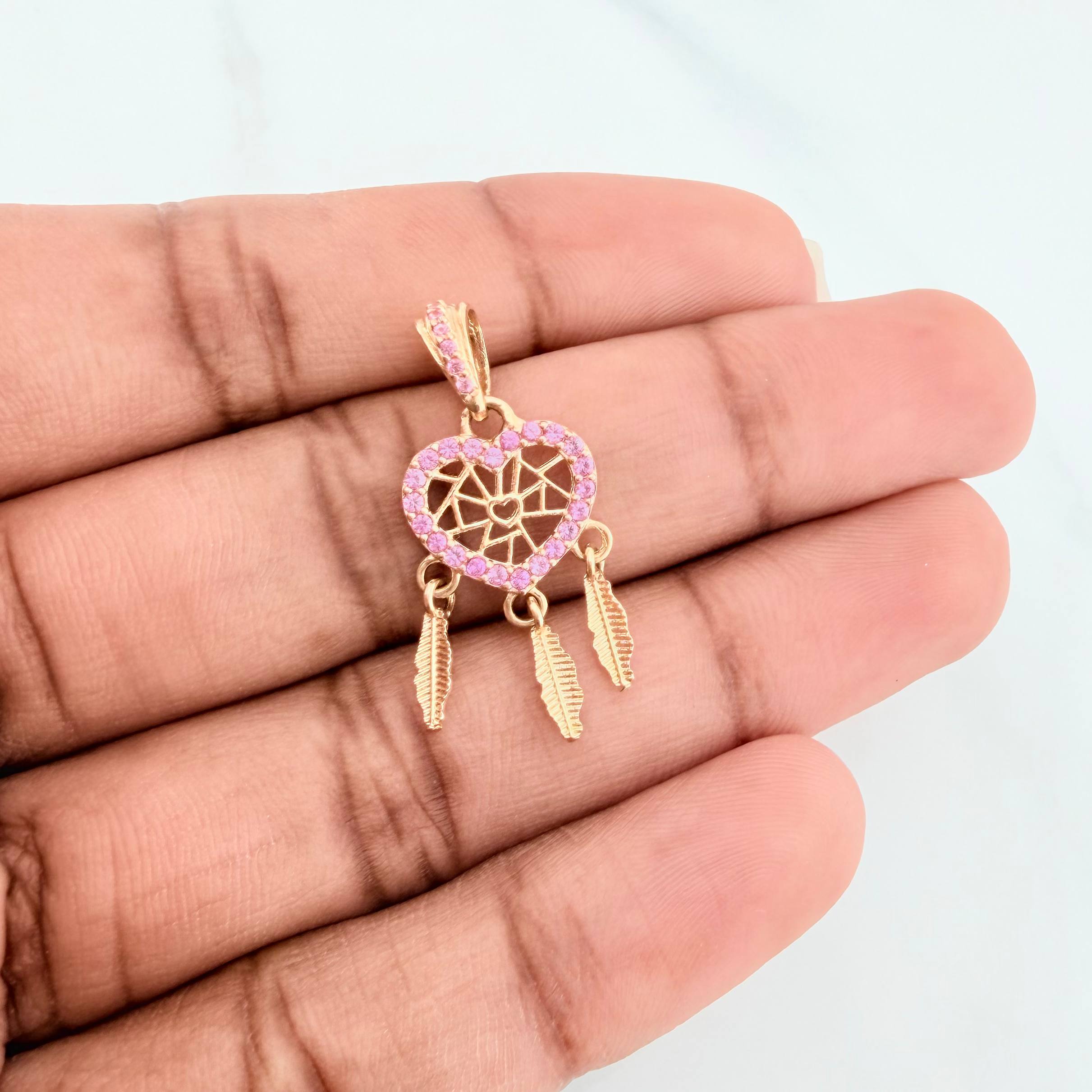 Dije Corazón Atrapasueños 1.65 g / 2.8 cm Oro Amarillo 18K