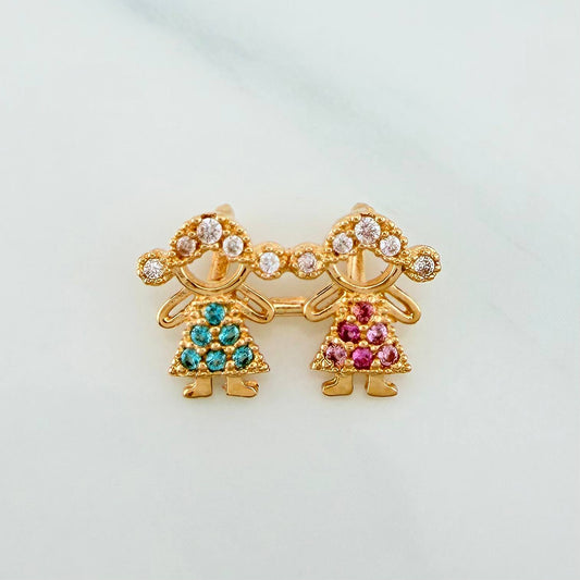 Dije Silueta Niñas 1.2 g / 1 cm Oro Amarillo 18K