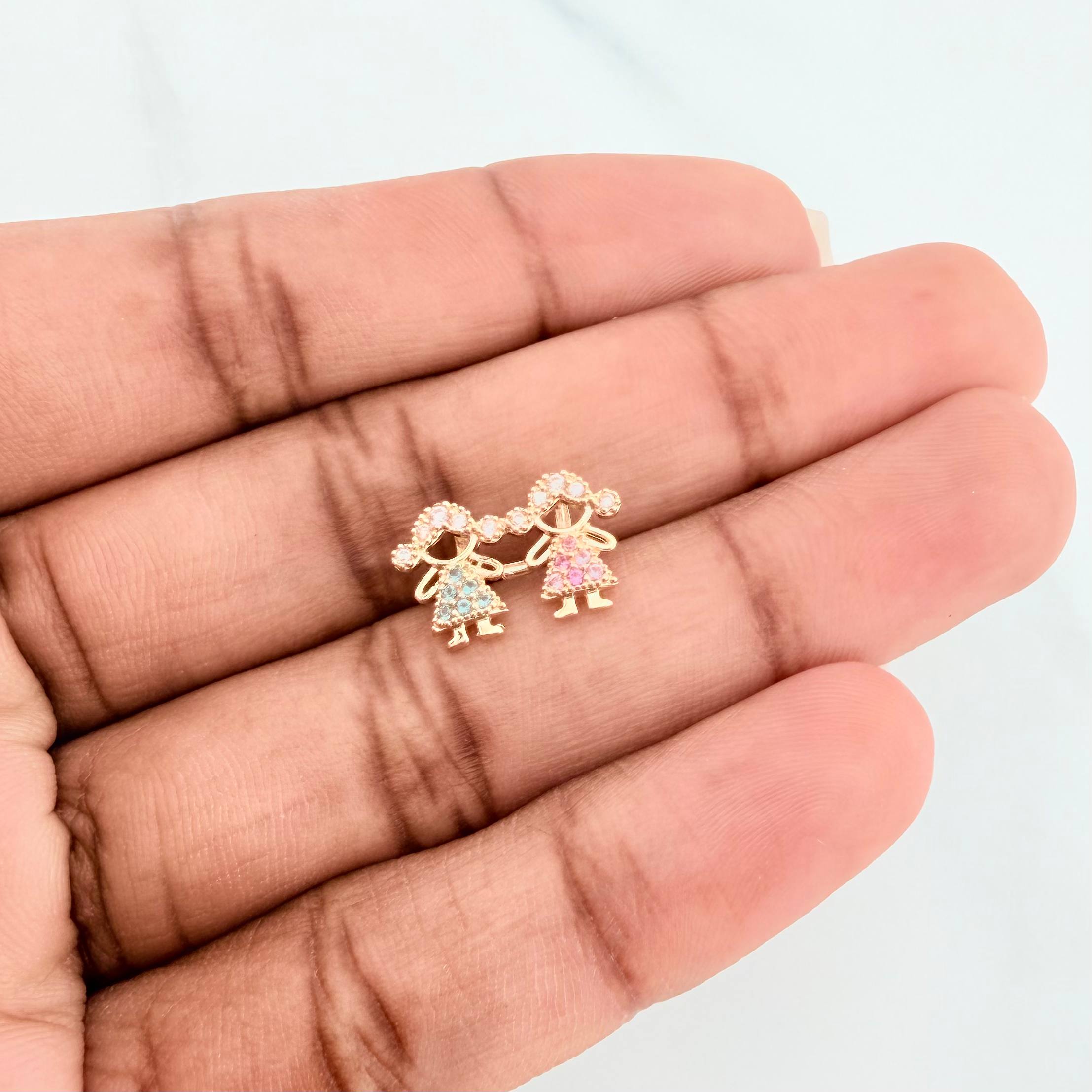 Dije Silueta Niñas 1.2 g / 1 cm Oro Amarillo 18K