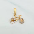 Dije Bicicleta 0.95 g / 1.8 cm Dos Oros Amarillo Blanco 18K
