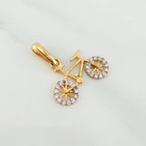 Dije Bicicleta 0.95 g / 1.8 cm Dos Oros Amarillo Blanco 18K