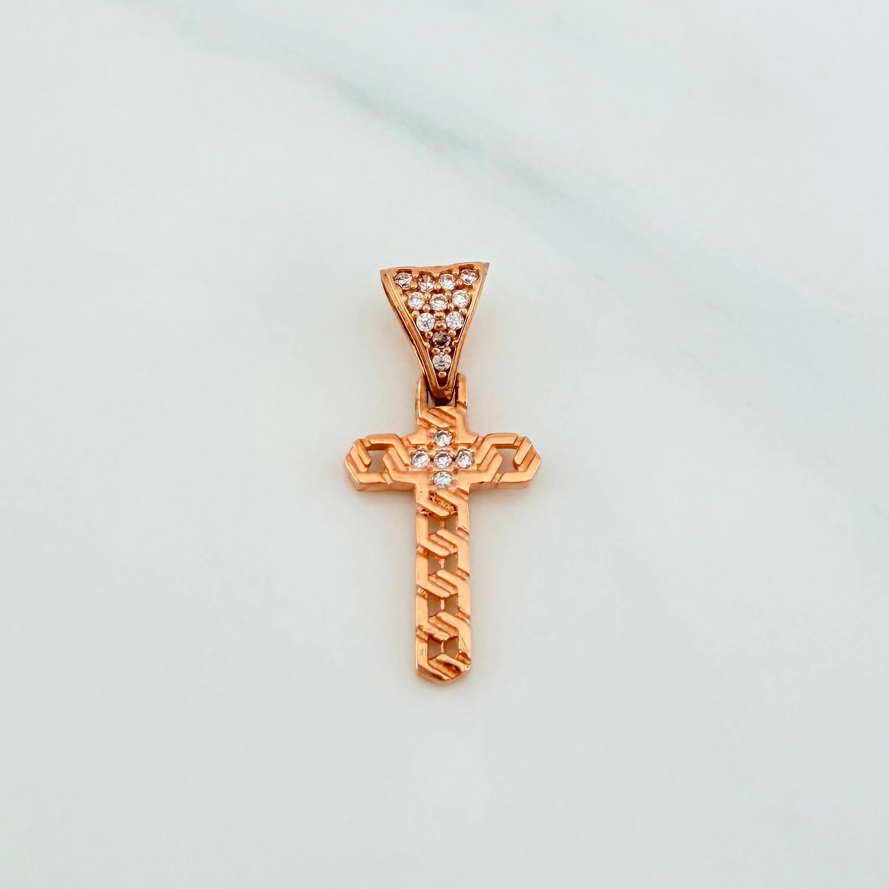 Dije Cruz 1.2 g / 2.2 cm Oro Rosa 18K