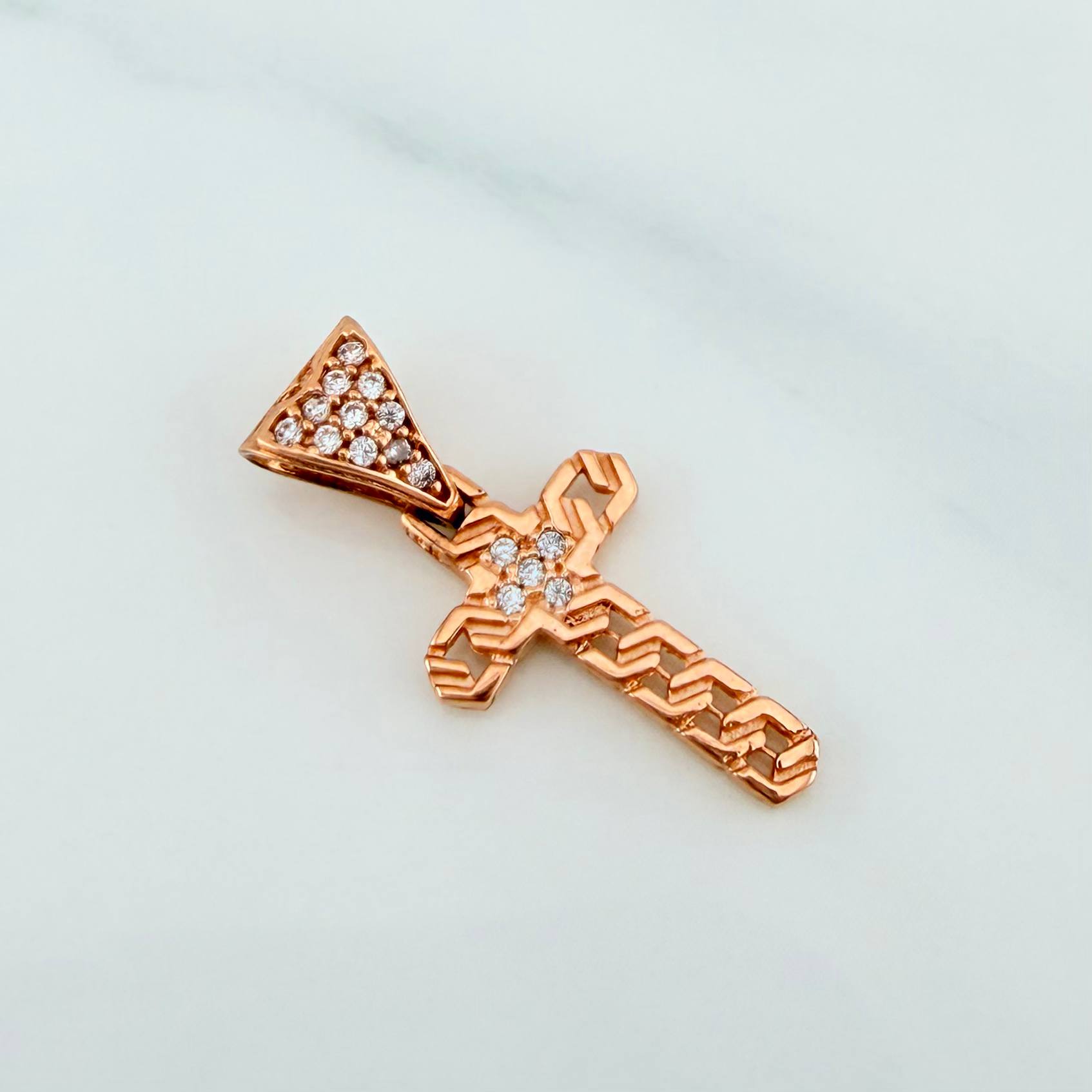 Dije Cruz 1.2 g / 2.2 cm Oro Rosa 18K