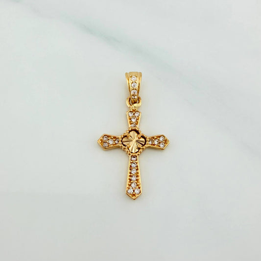 Dije Cruz Trebol 1.2 g / 2.4 cm Oro Amarillo 18K