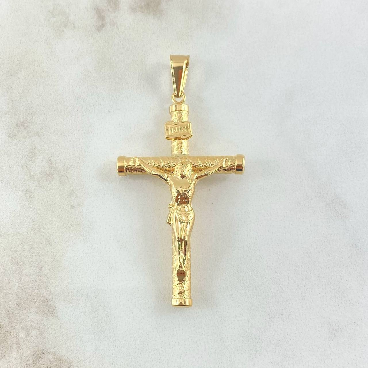 Dije Cristo Cruz 1.7gr / 4cm / Bastón Atornillado Oro Amarillo 18K *