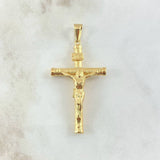 Dije Cristo Cruz 1.7gr / 4cm / Bastón Atornillado Oro Amarillo 18K *