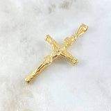 Dije Cristo Cruz 1.7gr / 4cm / Bastón Atornillado Oro Amarillo 18K *