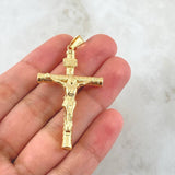 Dije Cristo Cruz 1.7gr / 4cm / Bastón Atornillado Oro Amarillo 18K *