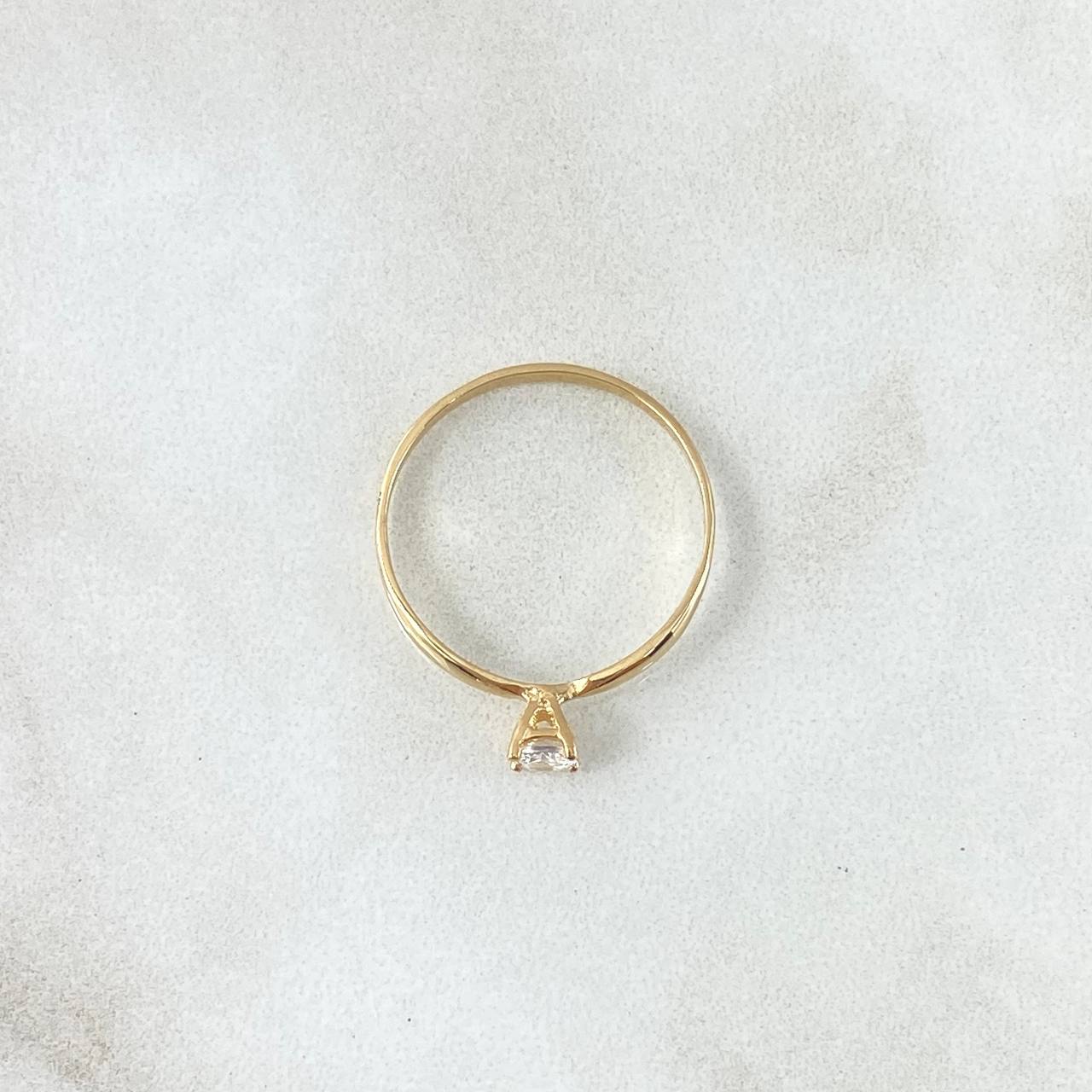 Anillo Solitario Clasico 1.05gr / T5 1/4 / Circon Blanco Oro Amarillo 18K ©