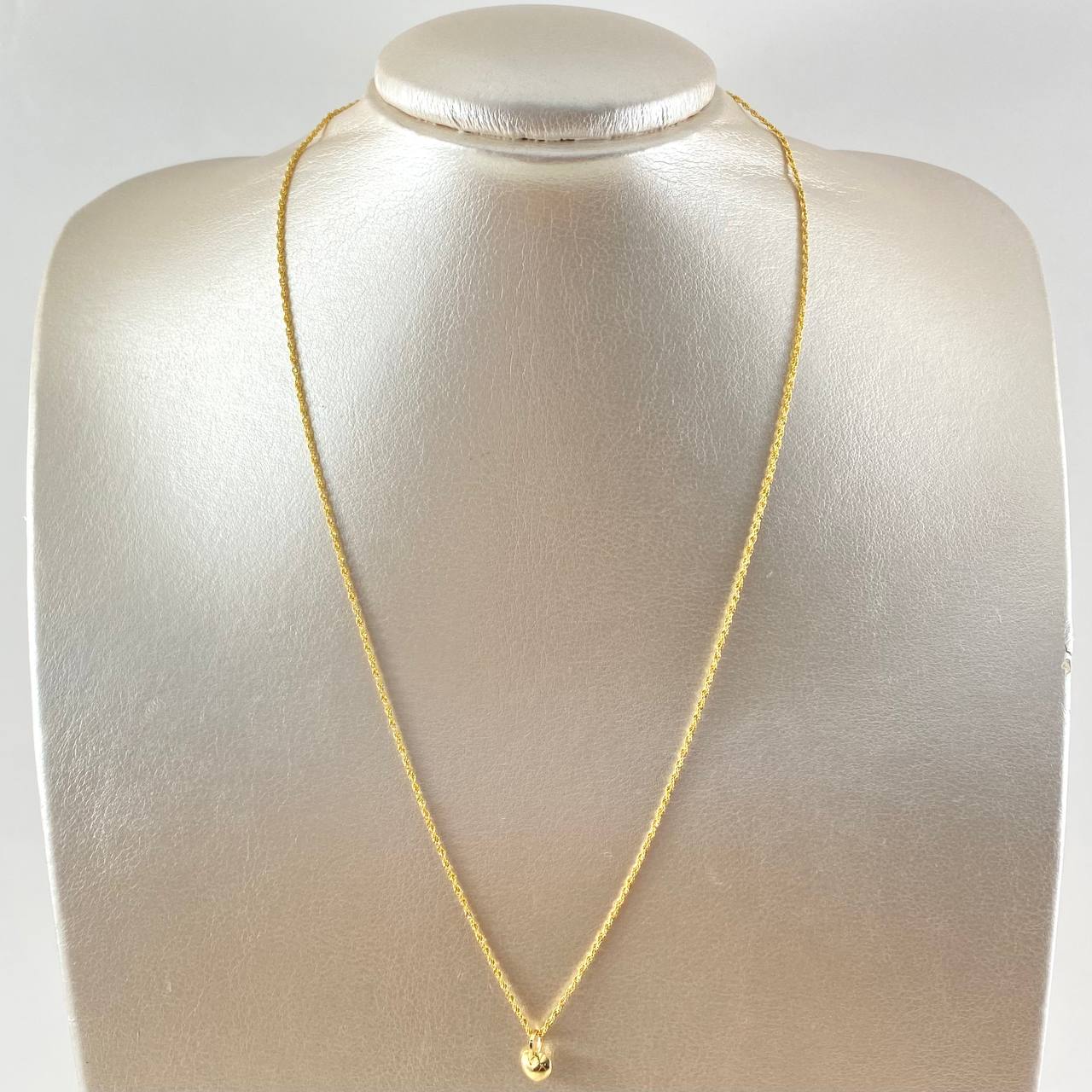 Set Cadena Lazo 0.95gr / 50cm / 1.2mm + Dije Corazón 0.3gr / 1cm Troquelado 1.25gr Oro Amarillo 18K (Oferta)