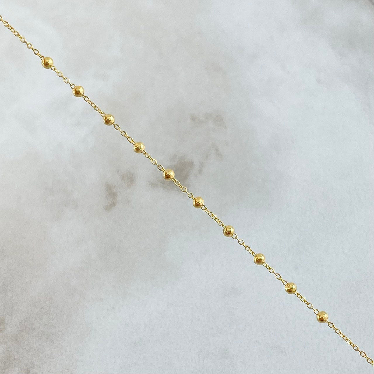 Rosario Virgen Milagrosa 2.75gr / 50cm / 2mm Bolas Lisas Crúz Lisa Oro Amarillo +4 18K *