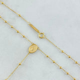Rosario Virgen Milagrosa 2.75gr / 50cm / 2mm Bolas Lisas Crúz Lisa Oro Amarillo +4 18K *