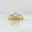 Anillo Corona 15s Bouquet 2.9gr / T6 1/2 / Circones Blancos Oro Amarillo 18K ©