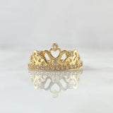 Anillo Corona 15s Bouquet 2.9gr / T6 1/2 / Circones Blancos Oro Amarillo 18K ©