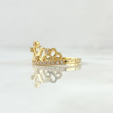 Anillo Corona 15s Bouquet 2.9gr / T6 1/2 / Circones Blancos Oro Amarillo 18K ©