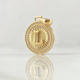 Dije Medalla Letra L 4.45gr / 3cm / Oro Amarillo 18K