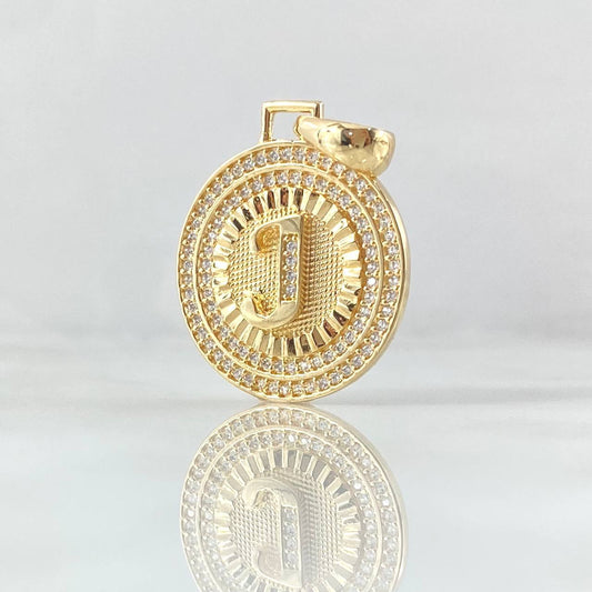 Dije Medalla Letra J 4.45gr / 3cm / Oro Amarillo 18K