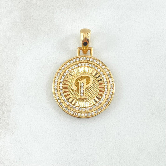Dije Medalla Letra P 4.7gr / 3cm / Oro Amarillo 18K