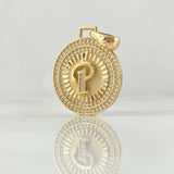 Dije Medalla Letra P 4.7gr / 3cm / Oro Amarillo 18K