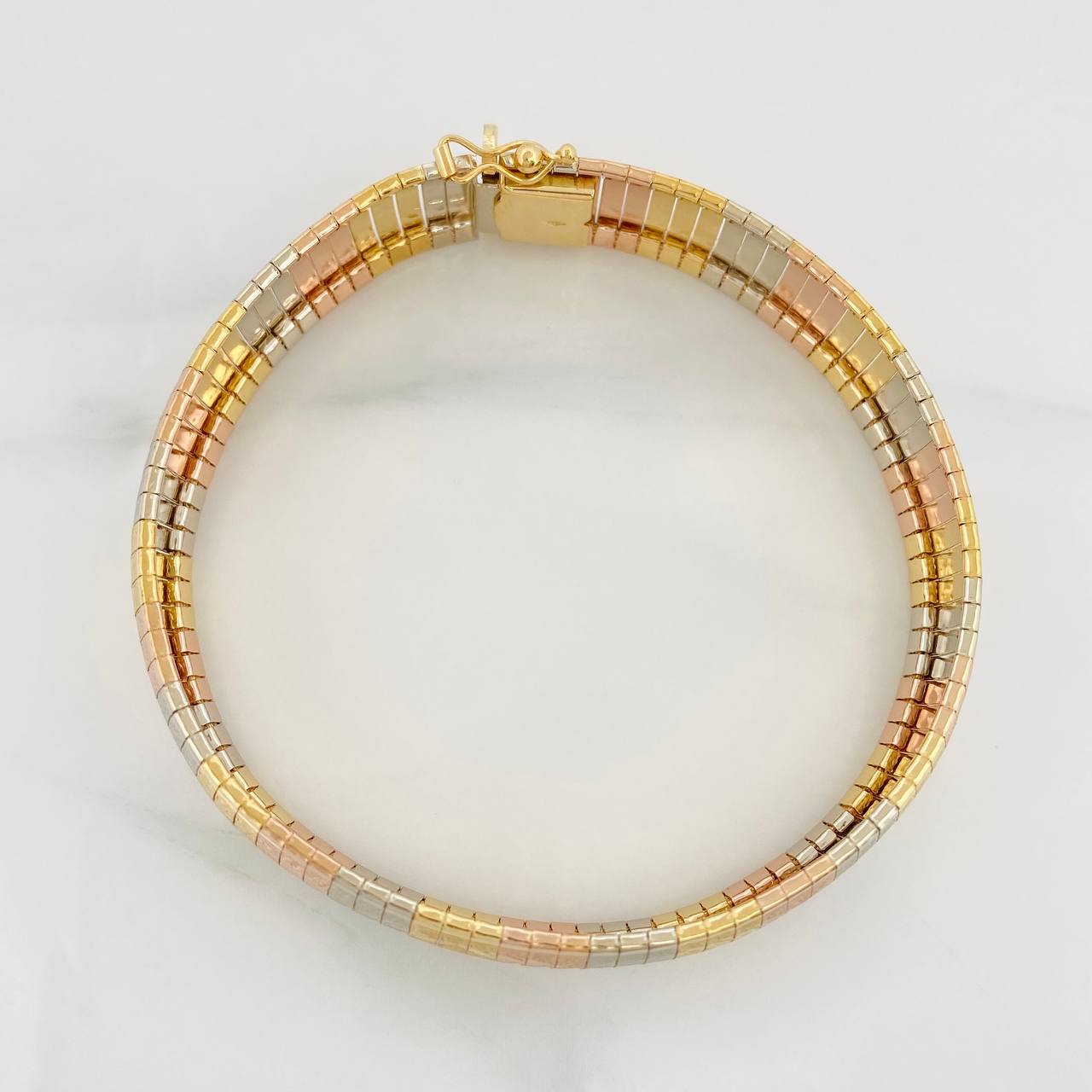 Pulso Destellos 28.45g / 20cm / 14.55mm Tres Oros 18K
