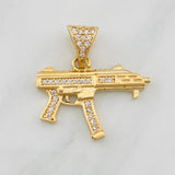 Dije Mini Uzi 2.45g / 2cm Oro Amarillo 18K