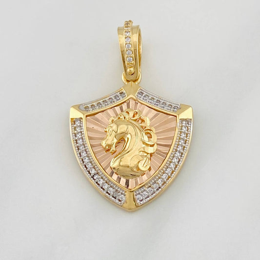 Dije Placa Caballo 6.3g / 3.05cm Tres Oros 18K