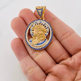 Dije Rostro Cristo 12.1g / 4.05cm Dos Oros Amarillo Blanco 18K