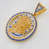 Dije Rostro Cristo 12.1g / 4.05cm Dos Oros Amarillo Blanco 18K